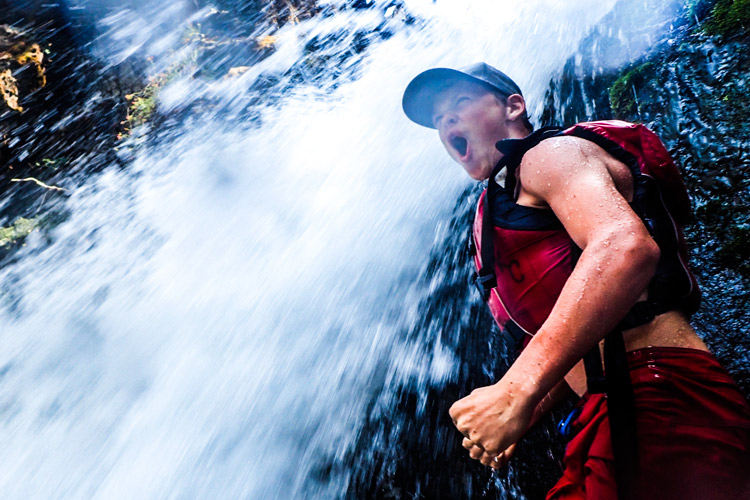 Young Guy by Waterfall